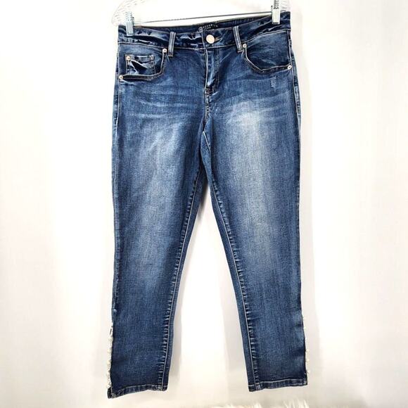 BOOM BOOM JEANS Pearl Detail Denim Jeans Juniors Size 13 - Picture 1 of 9